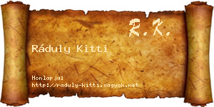 Ráduly Kitti névjegykártya